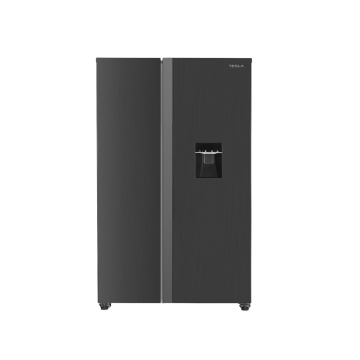 Frigider side-by-side Tesla RB5210FHXE, 529L, InoxInverter, E, Dozator apa, NoFrost, display LED