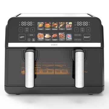 Friteuza cu aer cald Samus AF9BIG-S2500DW, 9 L, 2500 W, Separator detasabil, 10 programe, Afisaj color tactil