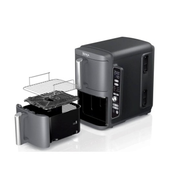 Friteuza dubla cu aer cald Ninja Double Stack 9.5L2470W, argintiu - Img 2