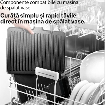 Gratar electric Braun MultiGrill 9 Pro CG9140, 2200 W, 3 moduri de gatire, 2 zone de gatit cu termostate electronice independente, 3 programe automate, 1 set plăci detasabile, deschidere 180°, functie Sear, tava scurgere detasabila, argintiu - Img 4