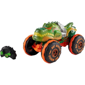 Hot Wheels - Masina Teleghidata Monster Truck R/C Rageasaur 1:15, controlata prin telecomanda, multicolor, 4 ani+ - Img 3