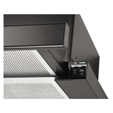 Hota Telescopica Incorporabila Tornado Storm 700 (60), 1 motor, latime 60 cm, 3 viteze, absorbtie 700 m3/ora, Negru