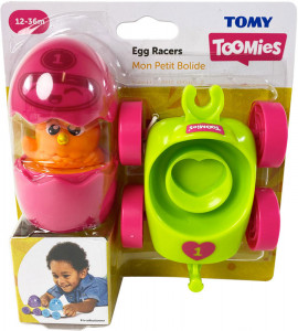 Jucarie interactiva pentru bebelusi Tomy Toomies - Ou de curse, Roz-Verde - Img 2