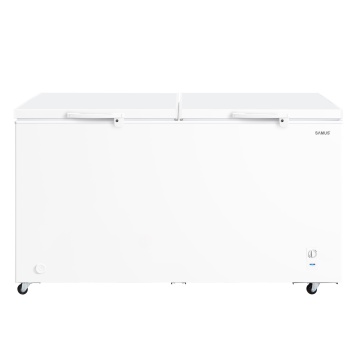 Lada frigorifica Samus LS556E, 508 L, 2 in 1 congelator/frigider, Clasa E, Congelare 23 kg/24h, Rotile