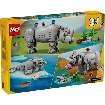 LEGO® Creator - Animale salbatice: Rinocer maiestuos cu pasari 31171, 780 piese, 9 ani+ - Img 3