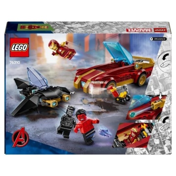 LEGO® Marvel - Masina lui Iron Man si Black Panther vs. Hulk cel rosu, 76310, 295 piese, 7 ani+ - Img 8