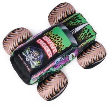 Monster Jam - Camion Zombie Grave Digger de pluș cu lumini și sunete, Oficial, Multicolor, 3 ani+ - Img 3
