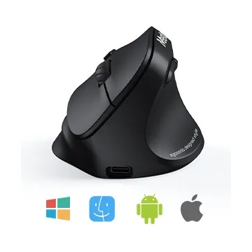 Mouse ergonomic wireless pentru dreptaci Meetion BTM010R, 2400 dpi, Negru - Img 5