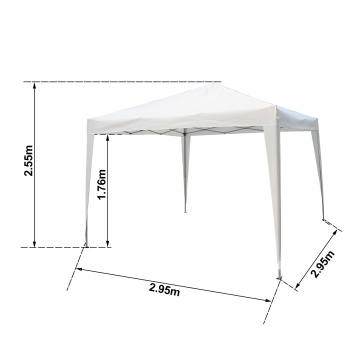 Pavilion gradina, otel/poliester, 295 x 295 cm, H 255 cm, alb - Img 3