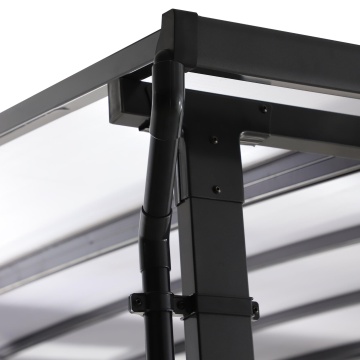 Pergola gradina, pentru perete, aluminiu/otel, 400 x 350 cm, H 270 cm, gri - Img 6