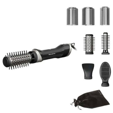 Perie rotativa cu aer cald Rowenta Brush Activ UB9540F0, 1000 W, 2 viteze, Jet de aer rece, Invelis ceramic, Argintiu/Negru