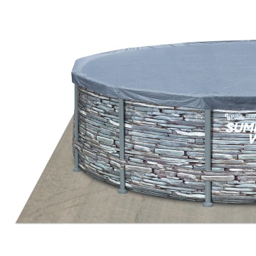 Piscina cu cadru metalic, Ø 427 cm, H 107 cm, capacitate 13.29 m³, aspect piatra - Img 7