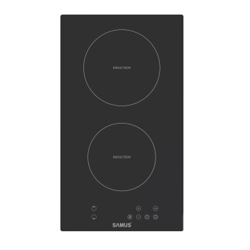 Plita incorporabila inductie Samus PSI-32BMG6, 2 zone, 30 cm, 3500 W, Functie Boost, Touch Control, Negru