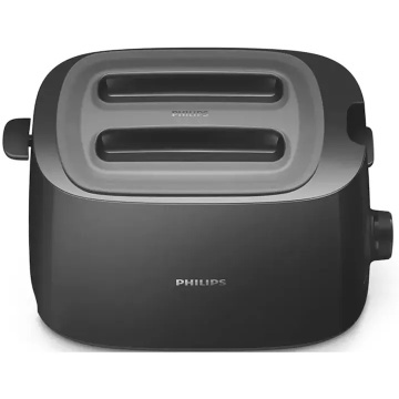Prajitor de paine Philips Viva collection HD2582/90, 900W,8 setari de rumenire, 2 fante mari, buton pentru anulare, tava pentru firimituri, opriere automata, grilaj de incalzire integrat, Negru - Img 2