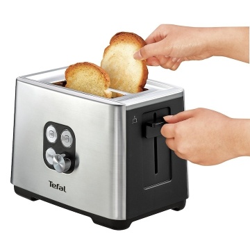 Prajitor de paine Tefal TT420D30, 900W, Functie de dezghetare si reincalzire, 7 niveluri, Inox/Negru - Img 2