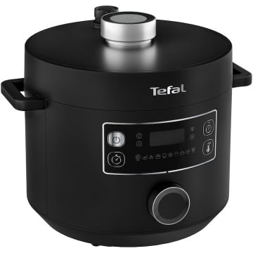 (Resigilat)Oala sub presiune electrica Tefal Turbo Cuisine CY754830, 1090W, 4.8L, 10 programe, interfata intuitiva, bol de gatit Tefal Spherical Bowl, negru