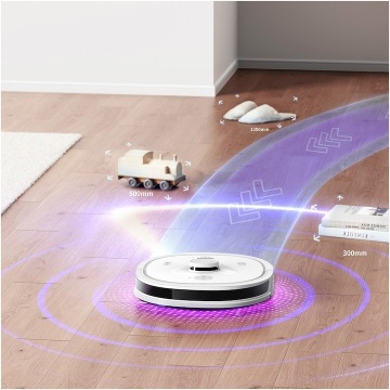 Robot de aspirare Heinner HI-Robo HRVC-M33WH, WI-FI, aspirator si mop, 14.4V/ 3350 mAh, putere aspirare 2000Pa, motor BLDC, navigatie LDS, autonomie 180 min, recipient praf: 600 ml, rezervor apa 250 ml, alb - Img 5
