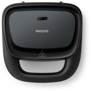 Sandwich-maker Philips HD2330/90 seria 3000, 750 W, Plite neaderente si versatile pentru sandwich-uri, panini si altele, Leduri indicatoare, Sistem de blocare rapida, Comutator pornit/oprit, Negru - Img 2