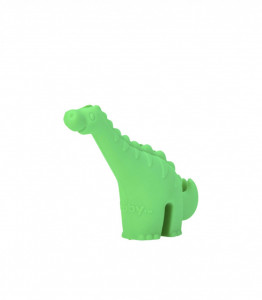 Set 2 paie din silicon reutilizabile Nuby, cu suport in forma de animale, Verde-Galben, 1 an+ - Img 5