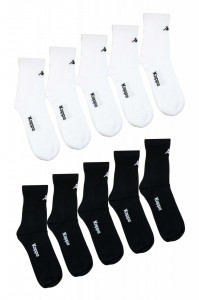 Set Kappa 10 perechi de sosete medii, barbati - Alb/negru