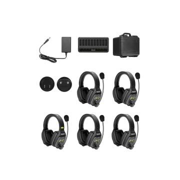 Solutie intercom stereo comp Saramonic WiTalk WT5D5xbat, 5 pers, Full-Duplex 1.9GHz, dual-ear