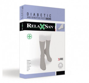 Sosete scurte pentru diabetici Relaxsan 550, fara compresie, unisex, Bej - Img 2