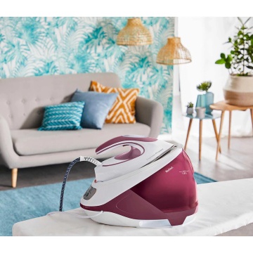 Statie de calcat Tefal Express Protect SV9201E0, 2800W, talpa Durilium Airglide, 7.5 bari, jet de abur 530 g/min, rezervor apa 1.8L, colector anticalcar, alb/mov - Img 6