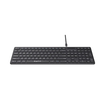 Tastatura cu Fir HAVIT KB252, USB-C, 300mA, Cablu 1.5m, 5V, 432 x 123 x 21mm, Negru - Img 2