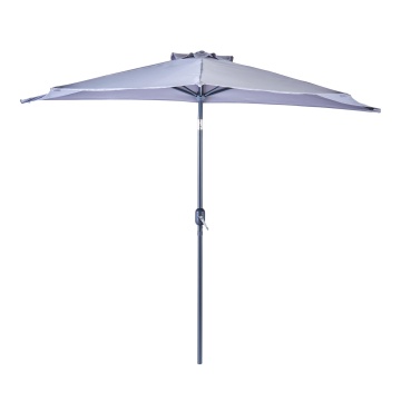 Umbrela terasa, aluminiu/poliester, 268 x 135 cm, H 235 cm, gri deschis