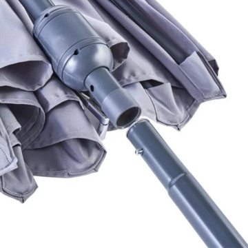 Umbrela terasa, aluminiu/poliester, 268 x 135 cm, H 235 cm, gri deschis - Img 10