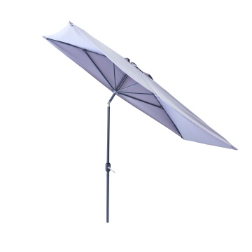 Umbrela terasa, de perete, aluminiu/poliester, 262 x 135 cm, H 240 cm, gri - Img 3