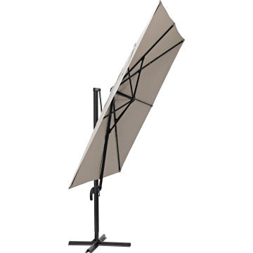 Umbrela terasa, otel/poliester, 286 x 286 cm, H 264 cm, taupe - Img 3