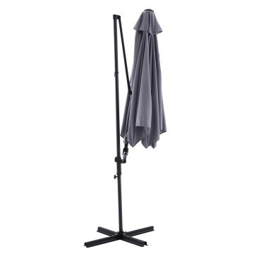 Umbrela terasa, otel/poliester, 290 x 290 cm, H 235 cm, gri - Img 2