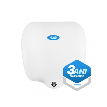 Uscator de maini profesional Limpio HD88 Alb, 1800 W, activare automata cu senzor, carcasa din inox