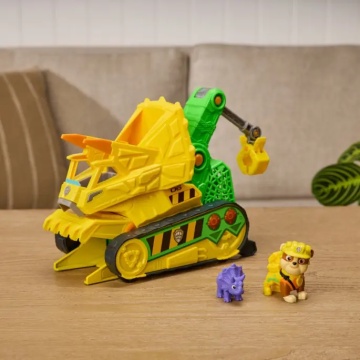 Vehicul cu figurine, Paw Patrol the Dino Movie, Chomp and Rescue Bulldozer - Img 10