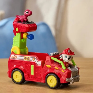 Vehicul de salvare cu figurina, Paw Patrol, Dino Rescue Fire Truck, Marshall - Img 5