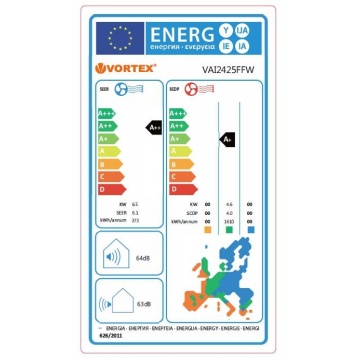 Aer conditionat Vortex Wi-Fi VAI2425FFW , 24000 BTU, clasa energetica A++, cu kit de instalare inclus - Img 4