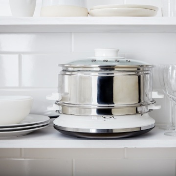 Aparat de gatit cu aburi Tefal VC145130, 900W, 6 L, timer de 60 de minute cu oprire automata, compatibil cu masina de spalat vase, nivel de apa vizibil, accesoriu pentru orez, alb/inox - Img 16