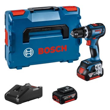 Bosch GSB 18V-90 C Masina de gaurit cu percutie + 2 x acumulatori GBA 5.0Ah + incarcator rapid GAL 18V - Img 1
