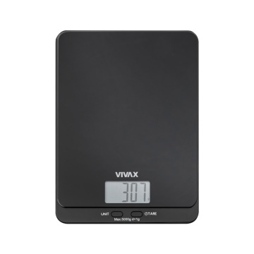 Cantar de bucatarie Vivax KS-502B, Ecran digital, 5 Kg, Sticla, Negru - Img 3