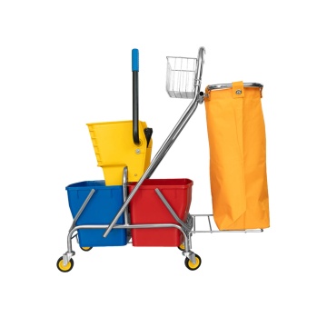 Carucior profesional de curatenie Limpio 50L-B-047, sistem dublu de stoarcere mop, 50 L, Plastic - Img 2