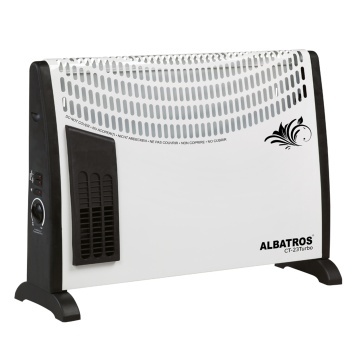 Convector electric Albatros CT-23Turbo, 2000 W, 3 trepte de putere, ventilator Turbo, termostat reglabil, montaj pe perete, Alb