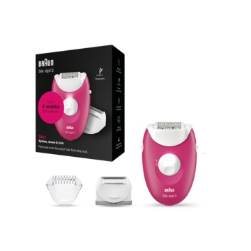 Epilator Braun SE3276, 20 pensete, 2 viteze, Alb/Roz - Img 2