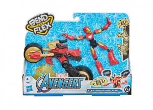 Figurina Bend and Flex Avengers - Iron Man Flex Rider - Img 1