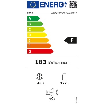 Frigider cu doua usi Arctic AD54240M40W, 223 l, Clasa E, Garden Fresh, H 146,5 cm, Alb - Img 6