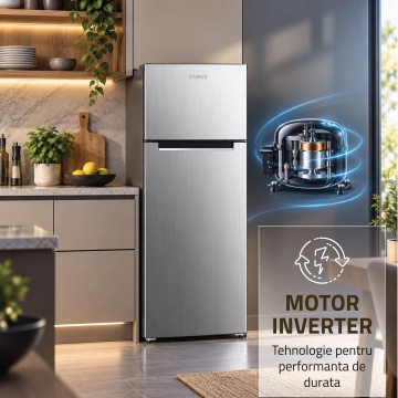 Frigider cu doua usi Samus SX286IE, 206 L, Motor Inverter, Clasa E, Dezghetare automata, Inox - Img 4