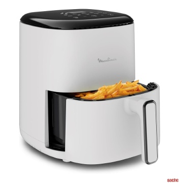 Friteuză cu aer cald Moulinex EZ245A20, capacitate 5 L, 1500 W, tehnologie de gătire fără ulei, circulație rapidă a aerului, control mecanic, funcții multiple de prăjire și coacere, Alb - Img 3