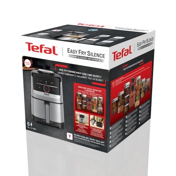 Friteuza cu aer cald Tefal Easy Fry Silence EY572DE1, 1670 W, 5l, 11 programe, pana la 220°C, afisaj digital, functie mentinere cald, argintiu & negru - Img 5