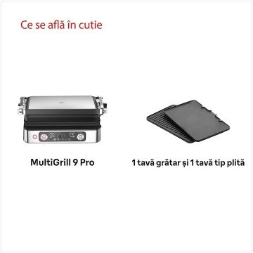 Gratar electric Braun MultiGrill 9 Pro CG9140, 2200 W, 3 moduri de gatire, 2 zone de gatit cu termostate electronice independente, 3 programe automate, 1 set plăci detasabile, deschidere 180°, functie Sear, tava scurgere detasabila, argintiu - Img 5