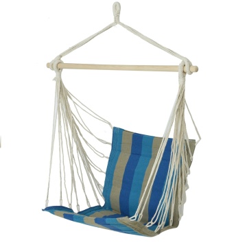 Hamac tip scaun, textil, albastru-gri